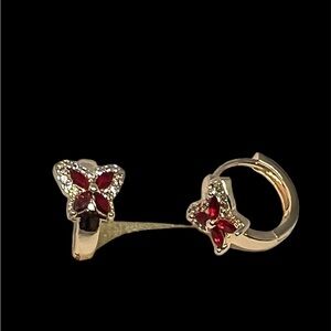 Butterfly Red Gemstone Earrings